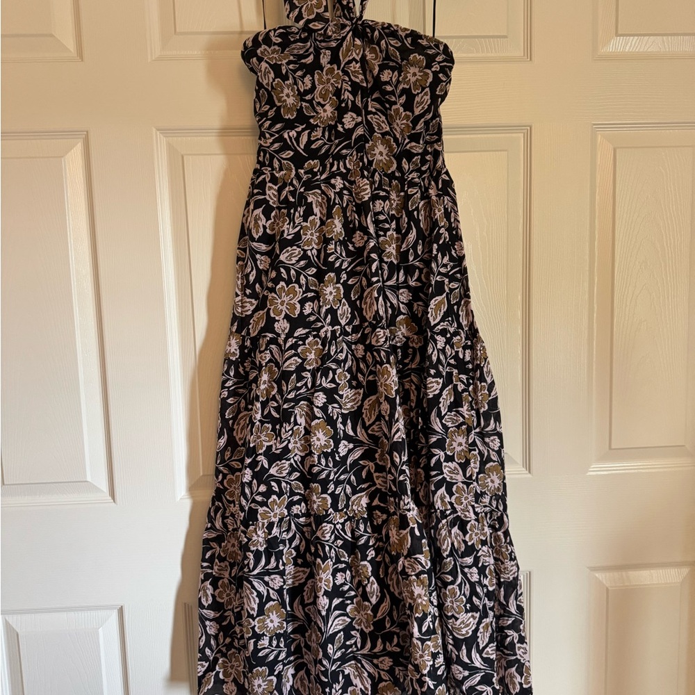 Dress Forum Black and Cream Halter Maxi Dress